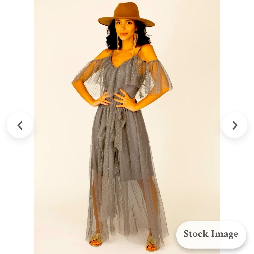 Joyfolie Mia Joy Lauryn Gray Dress NWT Women’s Small BOHO